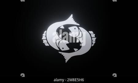 Fische. Zodiac-Zeichen. Horoskop. Raumfahrt durch das Sternbild. Stockfoto