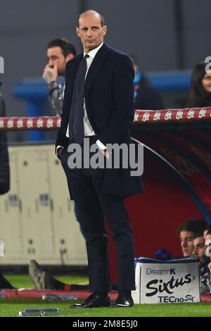 Neapel, Italien. 13. Januar 2023. Massimo Allegri Coack vom FC Juventus während der Serie Ein Spiel zwischen SSC Napoli und dem FC Juventus im Stadio Diego Armando Maradona Credit: Live Media Publishing Group/Alamy Live News Stockfoto