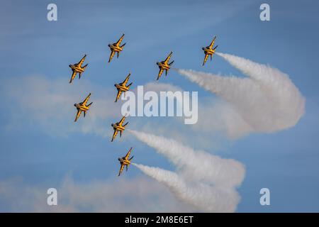 Air Force Black Eagles Aerobatic Team der Republik Korea, Old Warden Airfield, Biggleswade, Bedfordshire, Vereinigtes Königreich Stockfoto