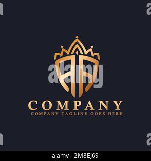 Crown luxuriöses Royal Logo für Schmuck, Hochzeit, Hotel oder Mode Stock Vektor