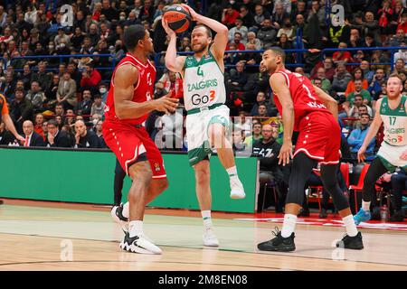 Mailand, Italien. 13. Januar 2023. Lukas Lekavicius (Zalgiris Kaunas) während EA7 Emporio Armani Milano vs Zalgiris Kaunas, Basketball Euroleague Championship in Mailand, Italien, Januar 13 2023 Kredit: Independent Photo Agency/Alamy Live News Stockfoto