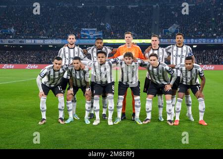 Neapel, Kampanien, Italien. 13. Januar 2023. Während des Fußballspiels der italienischen Serie A SSC Napoli gegen FC Juventus am 13. Januar 2023 im Diego Armando Maradona Stadium in Neapel. Im Bild: Juventus Fußball. (Kreditbild: © Fabio Sasso/ZUMA Press Wire) NUR REDAKTIONELLE VERWENDUNG! Nicht für den kommerziellen GEBRAUCH! Kredit: ZUMA Press, Inc./Alamy Live News Stockfoto