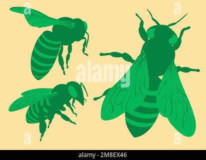 Legen Sie die Vektordarstellung des Biensymbols für die Konstruktion fest Stock Vektor