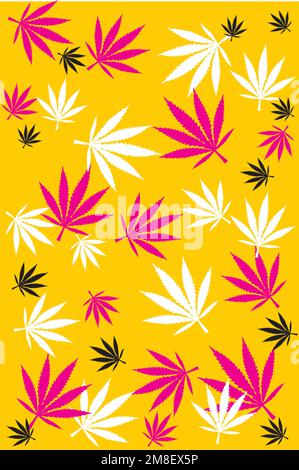 Cannabis Blätter vector Pink nahtlose Muster Stock Vektor