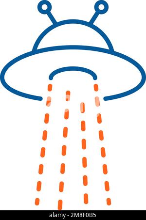 Farbiges, dünnes ufo-Symbol Stock Vektor