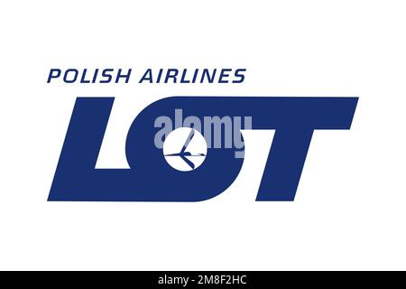 LOT Polish Airline, Logo, weißer Hintergrund Stockfoto