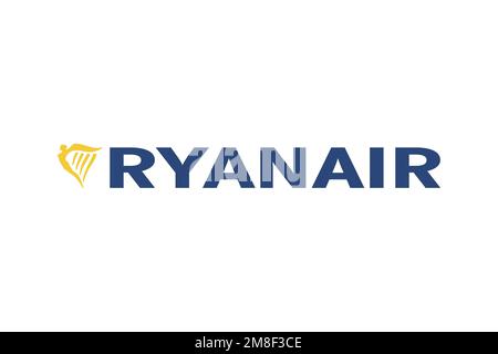 Ryanair, Logo, weißer Hintergrund Stockfoto