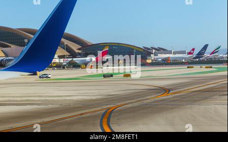 Detail vom Flughafen LAX in Los Angeles, Kalifornien, USA. Stockfoto