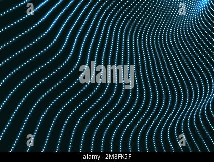 Array mit dynamischen Partikeln. 3d-futuristische Technologie Stil. Zusammenfassung Hintergrund. Textur. Leuchtende Punkte. Vector Illustration. Stock Vektor