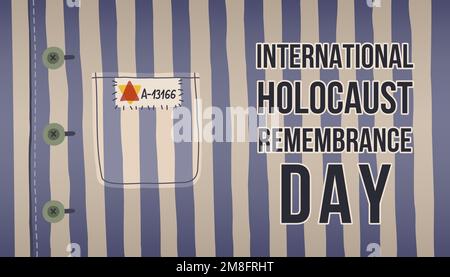 Internationaler Holocaust-Gedenktag. Gedenktag zum Gedenken an die Opfer des Holocaust. Januar 27. Stock Vektor