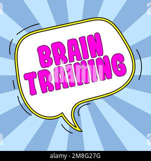Konzeptionelle Bildunterschrift Brain Training. Geistige Aktivitäten des Geschäftskonzepts zur Erhaltung oder Verbesserung kognitiver Fähigkeiten Stockfoto