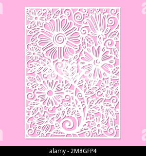 Vorlage für eine Postkarte mit Blumenmuster. Für Stock Vektor