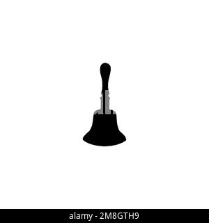 Glockensymbol. Einfacher Stil Frohe Weihnachten großes Sale Poster Hintergrundsymbol. Logo der Glocke. Bell-T-Shirt-Druck. Vektor für Aufkleber. Stock Vektor