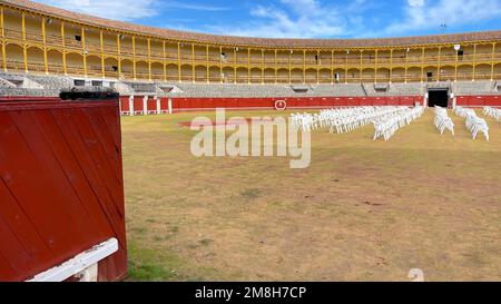 Stierkampfarena ohne Öffentlichkeit von Aranjuez in Madrid Stockfoto