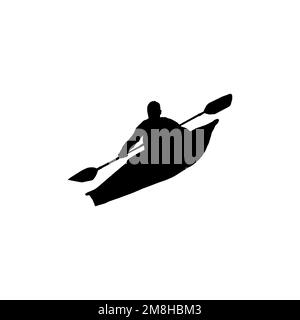 Kanu-Symbol. Einfache Kanufahrten großes Sale Poster Hintergrundsymbol. Logo der Marke Canoe. Kanu-T-Shirt-Druck. Vektor für Aufkleber. Stock Vektor