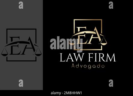 Logo, Advocacy Logo basierend auf dem ersten Buchstaben EA Stock Vektor