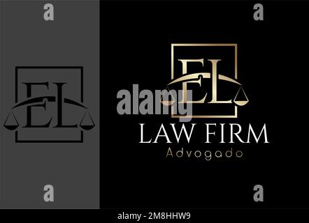 Logo, Advocacy Logo basierend auf dem Anfangsbuchstaben EL Stock Vektor