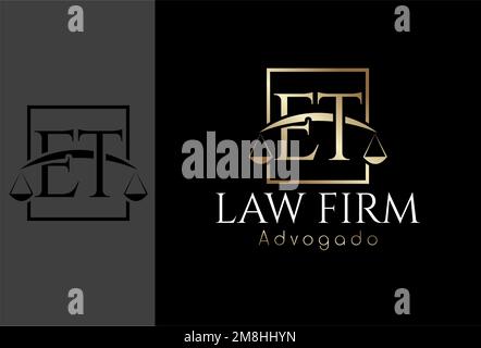 Logo, Advocacy Logo basierend auf dem Anfangsbuchstaben ET Stock Vektor