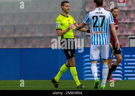 Reggio Calabria, Italien. 14. Januar 2023. Daniele Perenzoni beim Spiel Reggina 1914 gegen SPAL, italienischer Fußball Serie B in Reggio Calabria, Italien, Januar 14 2023 Kredit: Independent Photo Agency/Alamy Live News Stockfoto