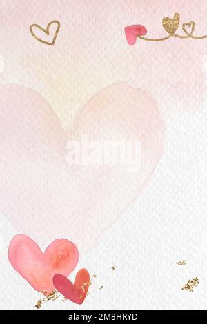 Roter Herz Aquarell Hintergrund Vektor Stock Vektor