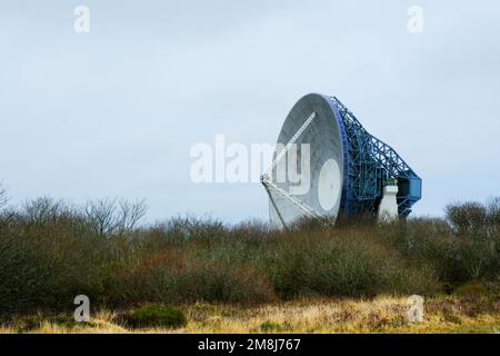 Parabolgericht an der Goonhilly Earth Station, Cornwall, Großbritannien - John Gollop Stockfoto