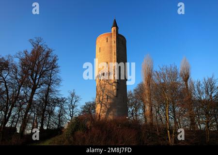 Minnewater Powder Tower, Minnewater Park, Brügge, Belgien Stockfoto