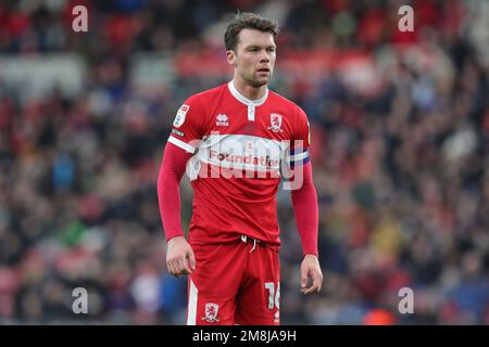 Middlesbrough, Großbritannien. 14. Januar 2023. Jonathan Howson #16 von Middlesbrough während des Sky Bet Championship-Spiels Middlesbrough vs Millwall im Riverside Stadium, Middlesbrough, Großbritannien, 14. Januar 2023 (Foto von James Heaton/News Images) in Middlesbrough, Großbritannien, am 1/14/2023. (Foto: James Heaton/News Images/Sipa USA) Guthaben: SIPA USA/Alamy Live News Stockfoto