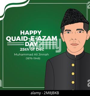 25. dezember, quaid e azam Day mit quaid e azam Vektordesign Stock Vektor