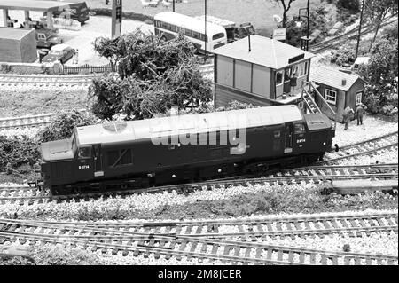 Modell einer frühen Variante einer Diesellokomotive der Klasse 37. Stockfoto