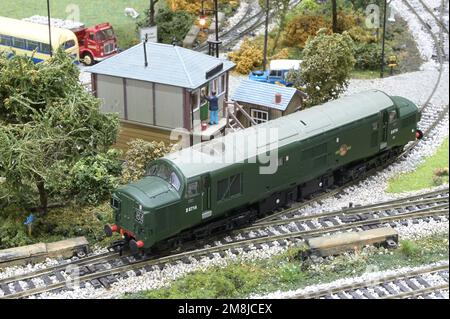 Modell einer frühen Variante einer Diesellokomotive der Klasse 37. Stockfoto