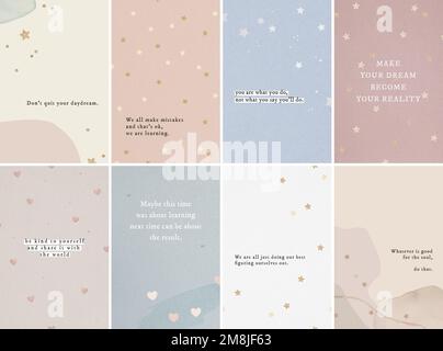 Vektorset für Social-Media-Vorlagen zitieren Stock Vektor