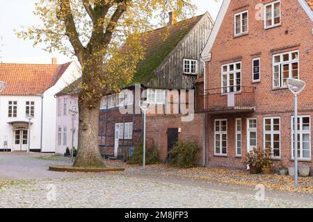 Stadtbild des malerischen hansedortes Tonder im Süden Dänemarks Stockfoto