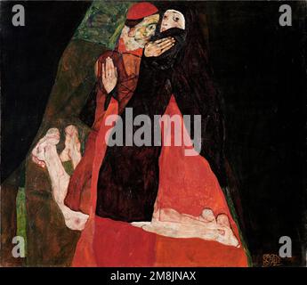 Kardinal und Nun (Zärtlichkeit) von Egon Schiele (1890-1918), Öl auf Leinwand, 1912 Stockfoto