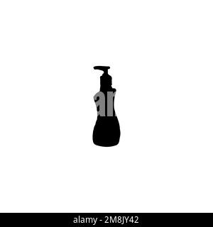 Antiseptisches Handsymbol. Einfacher Stil Corona Virus hygienische Reinigung Poster Hintergrund Symbol. Antiseptisches Markenlogo für die Hand. Stock Vektor