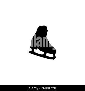 Symbol für Schlittschuhlaufen. Hintergrundsymbol für ein einfaches Winterskating-Poster. Designelement für das Logo der Eislaufmarke. Eislaufen-T-Shirt-Druck. Stock Vektor
