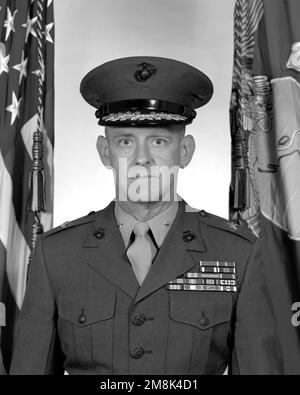 Offizielles Porträt von Brig. GEN. John A. Studds. Basis: Hauptsitz, Marine Corps Bundesstaat: Virginia (VA) Land: Vereinigte Staaten von Amerika (USA) Stockfoto