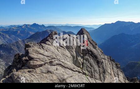 Kletterer auf dem Mount Stuart in Washington Stockfoto