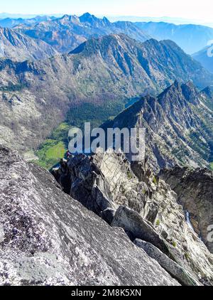 Kletterer auf dem Mount Stuart in Washington Stockfoto