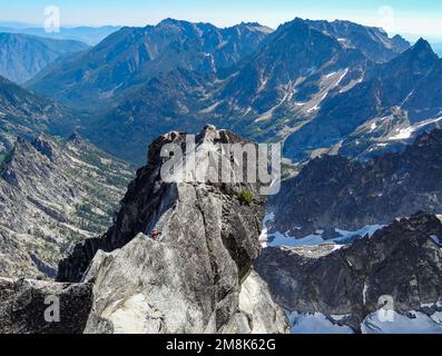 Kletterer auf dem Mount Stuart in Washington Stockfoto