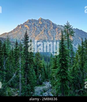 Kletterer auf dem Mount Stuart in Washington Stockfoto