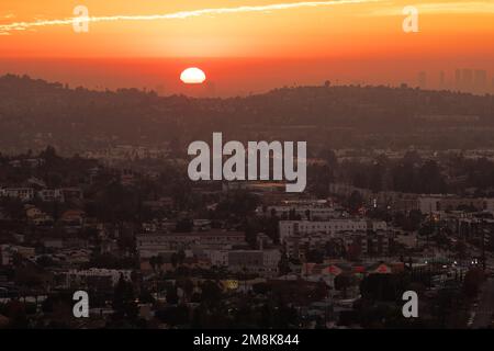 Sonnenuntergang über Glendale California Stockfoto