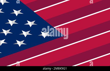 Die Farben sind Teil der Flagge der Vereinigten Staaten von Amerika in 3D dreidimensionalen Grafiken und sorgen für ein Relief. Stockfoto