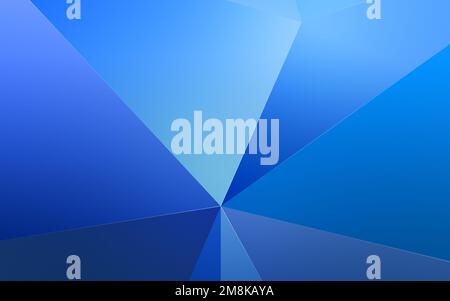Blauer und hellblauer abstrakter geometrischer Dreieckshintergrund. Hochauflösender dreieckiger Vollformathintergrund mit Kopierbereich. Stockfoto