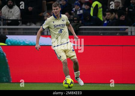 Mailand, Italien - januar 14 2023 - Inter-Hellas Verona Serie A - dawidowicz hellas verona Credit: Christian Santi/Alamy Live News Stockfoto