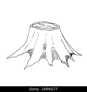 Wundervolle Naturlandschaft in einer Waldlade. Malbuchseite für Kinder. Cartoon-Style. Vektordarstellung isoliert auf weißem Hintergrund. Stock Vektor