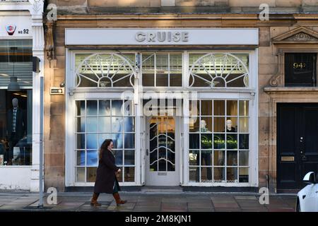 Edinburgh Scotland, Vereinigtes Königreich, 14. Januar 2023. Kreuzfahrtgeschäft in der George Street. Live-Nachrichten von sst/alamy Stockfoto