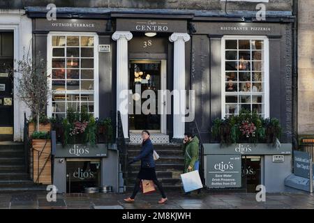 Edinburgh Scotland, Vereinigtes Königreich, 14. Januar 2023. Centro ristorante Pizzeria in George Street. Live-Nachrichten von sst/alamy Stockfoto