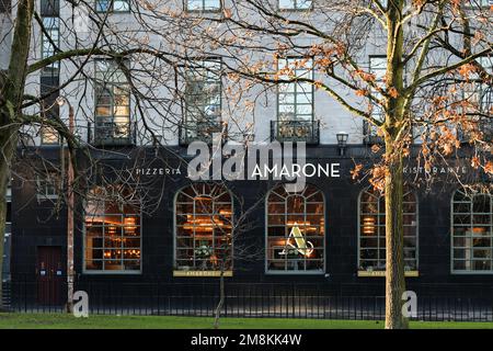 Edinburgh Scotland, Vereinigtes Königreich, 14. Januar 2023. Amarone Pizzeria Ristorante am St. Andrew Square. Live-Nachrichten von sst/alamy Stockfoto