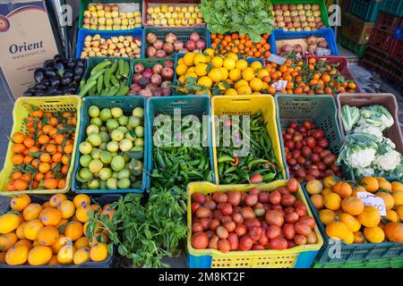 Obst und Gemüse auf dem Markt in Hammamet, Tunesien Stockfoto