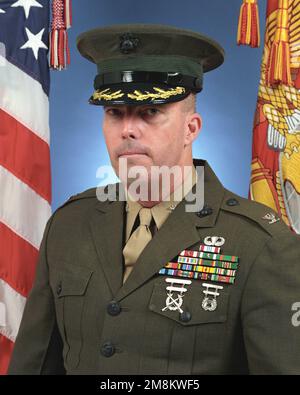 Das offizielle Offiziersbild von Colonel Duggan, US Marine Corps (abgedeckt). Basis: Marinestützpunkt, Quantico Bundesstaat: Virginia (VA) Land: Vereinigte Staaten von Amerika (USA) Stockfoto